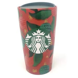 Starbucks 12oz Ceramic Travel Mug Holiday Christmas Ornament Double Wall Tumbler